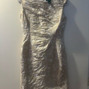 Ralph Lauren Cream Textured Mini Dress